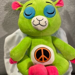 Green Plush Peace Bear Stuffed Animal - Soft Kids Toy